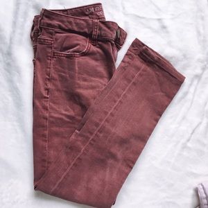 maroon jeans